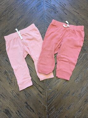 Carter's Pink & Rose Knit Jogger Pants - Set of 2